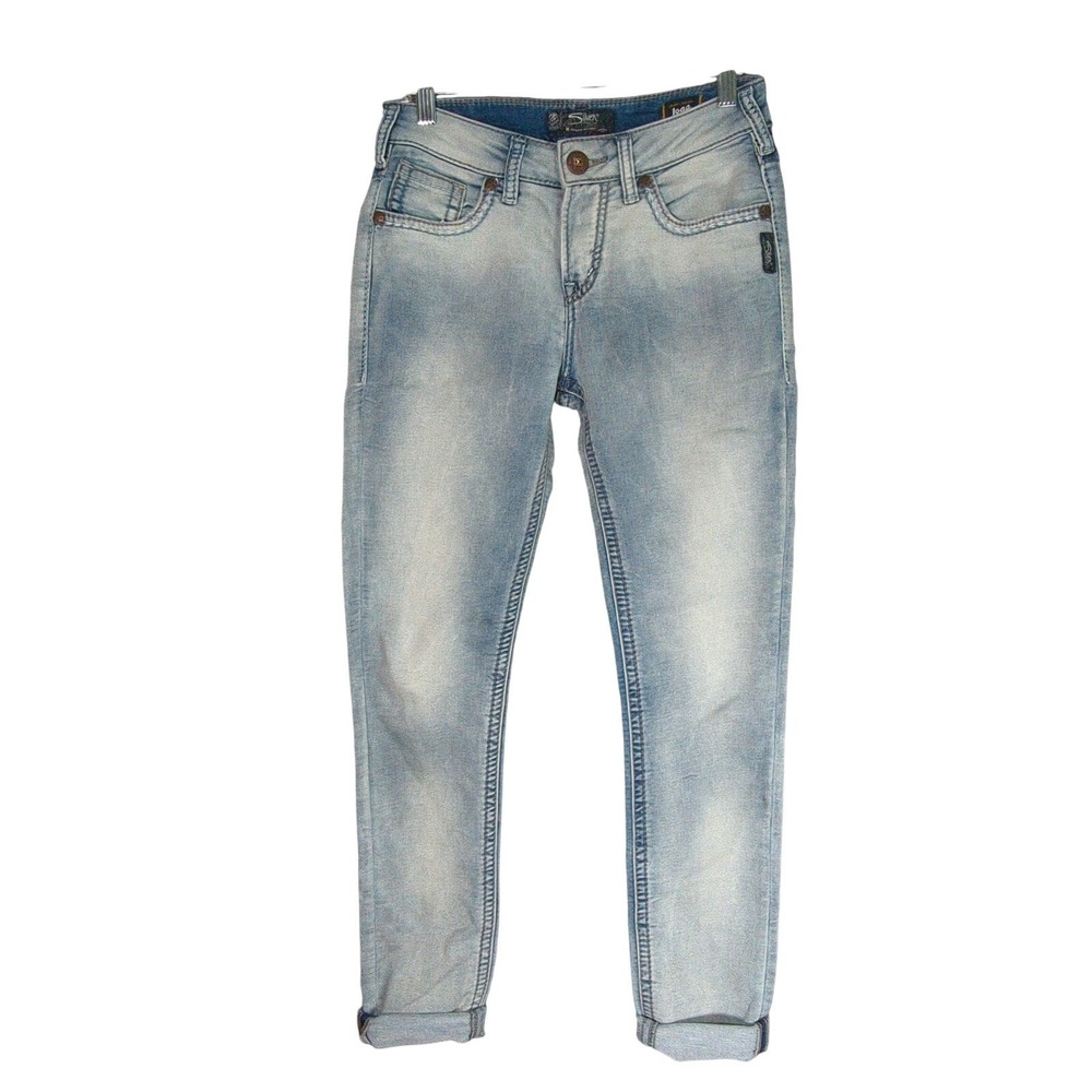 Silver Jeans Womens 28 Light Wash Suki Joga Jeans plus Sweats High Skinny‎